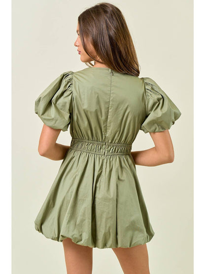 Flow Puff Sleeve Mini Dress