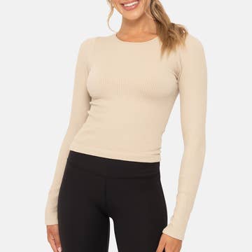 Seamless Ribbed Long Sleeve Top