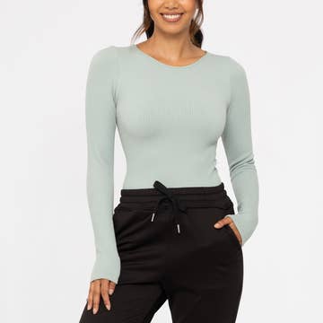 Seamless Ribbed Long Sleeve Top