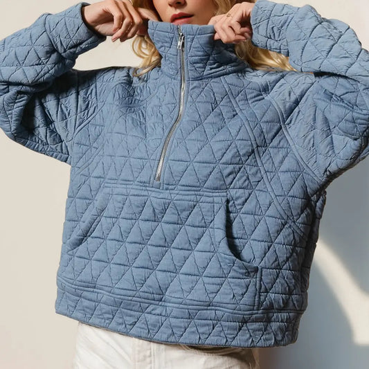 Double Take Quilted Sweatshirt