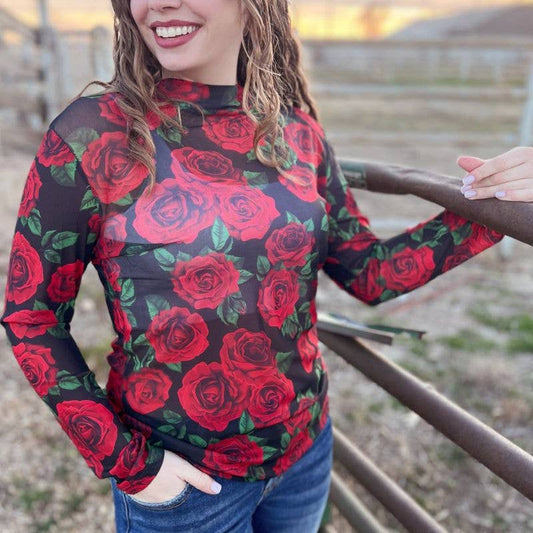Rose Of My Heart Mesh Top