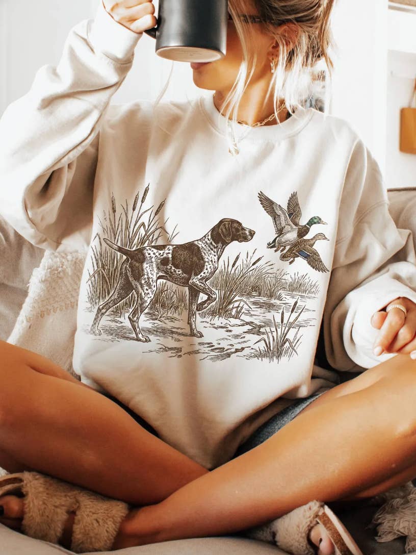 Duck Hunting Pointer Dog Sweatshirt