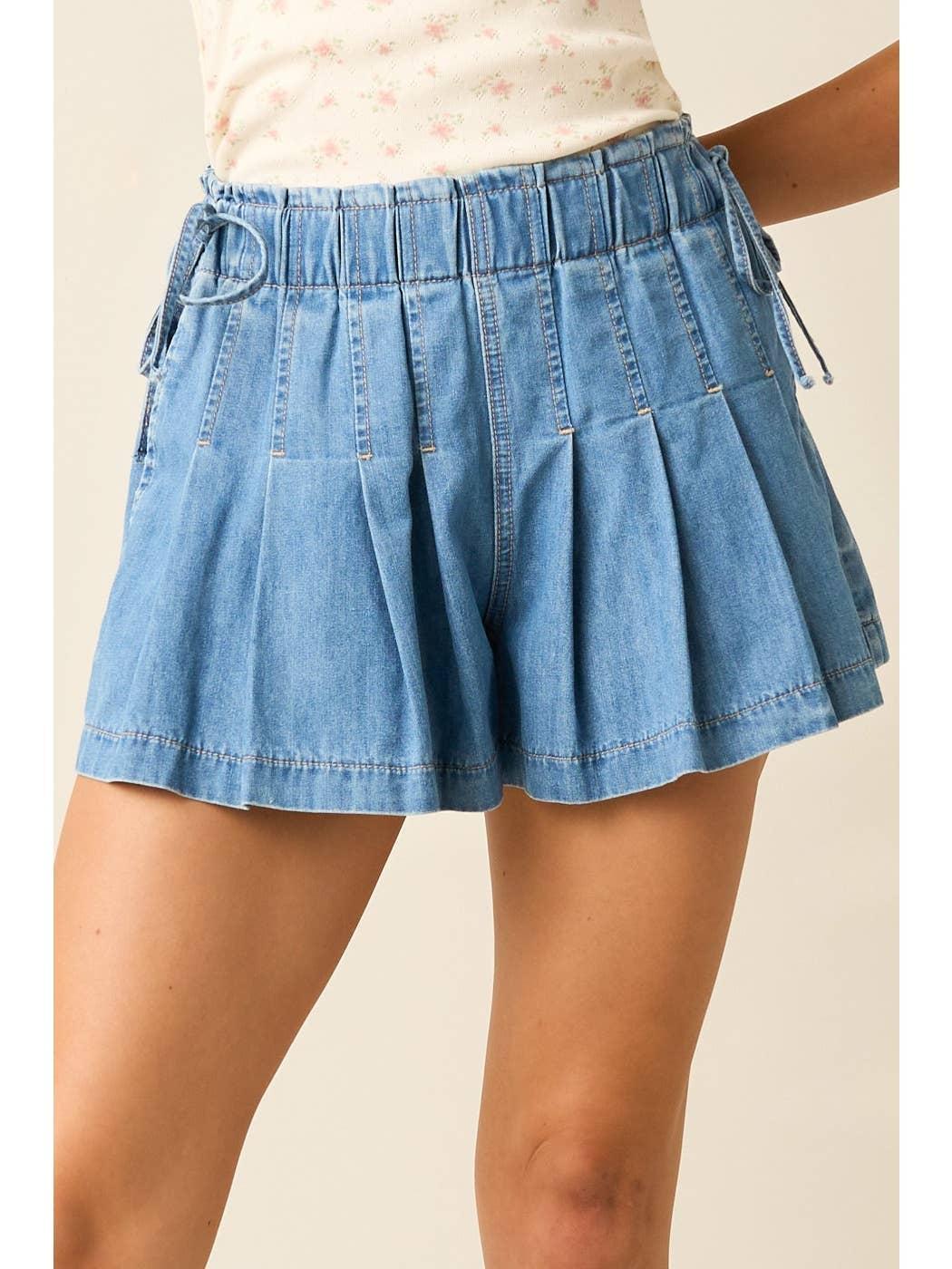 Tencel Pleated Paperbag Shorts