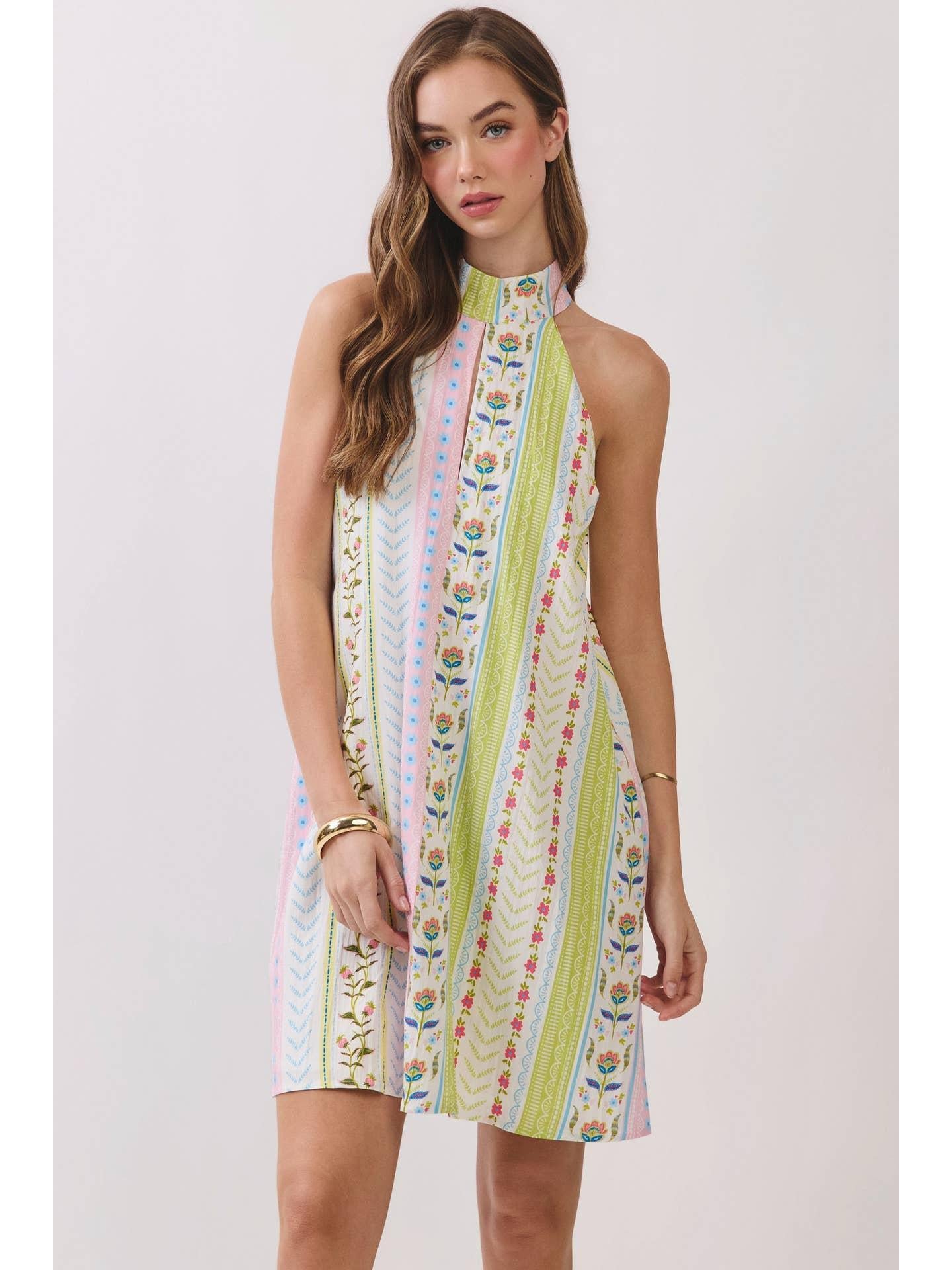 Pastel Stripe Mini Dress