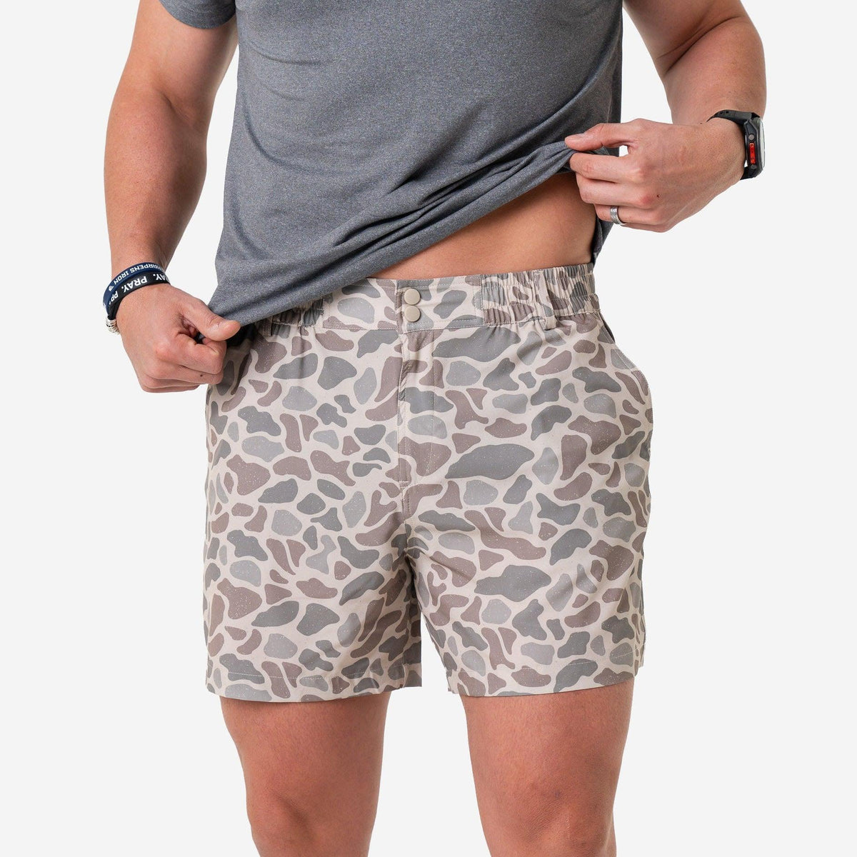 Everyday Shorts - Classic Deer Camo - Grey Pocket