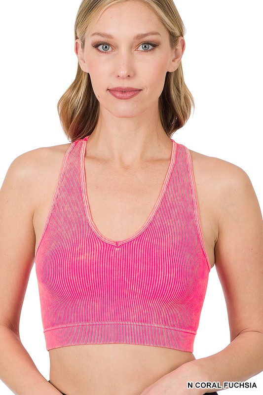 Washed Ribbed Razorback Tank Top