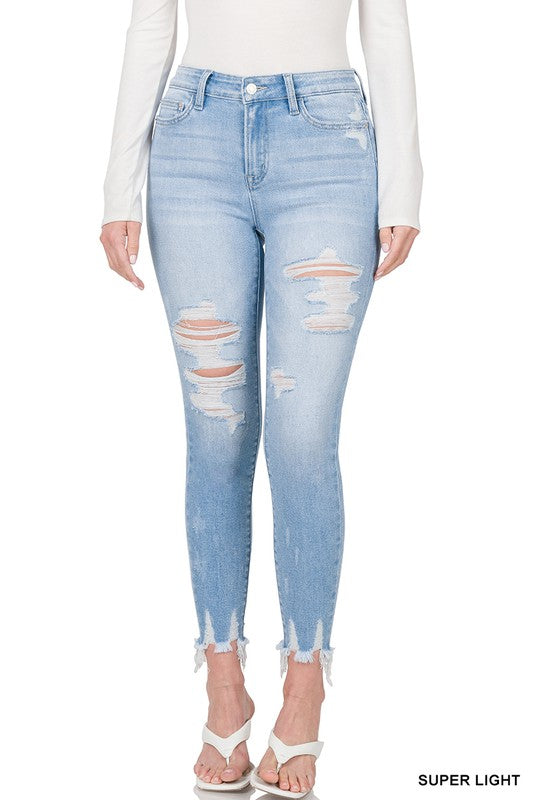 High Rise Cropped Skinny Jeans