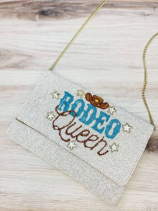 Rodeo queen seed bead clutch