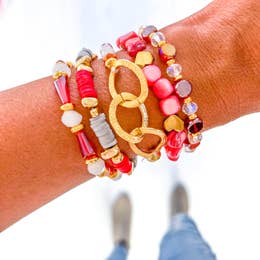 Red Watermelon Bracelet Stack