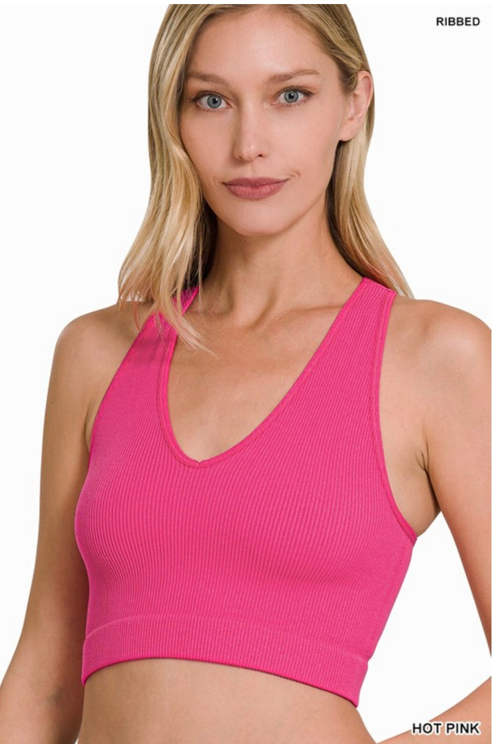 Ribbed cropped razorback tank top