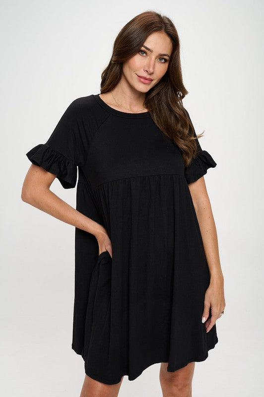 Ruffle Sleeve Babydoll Dress