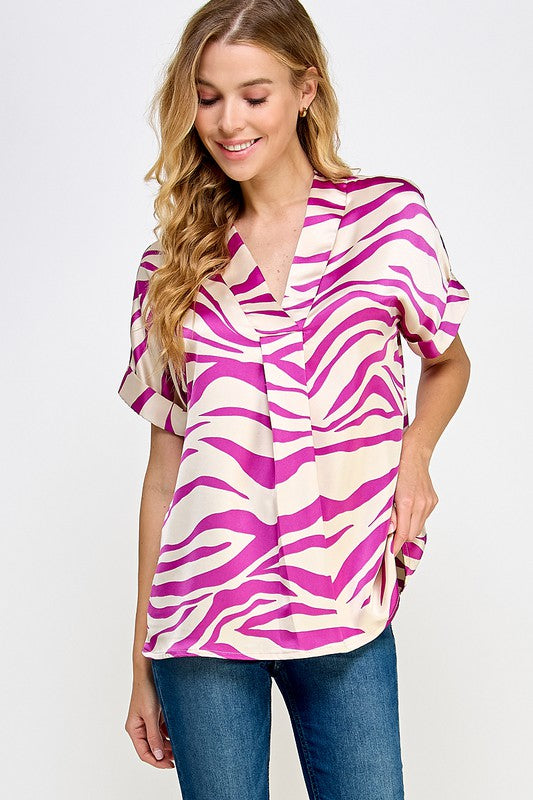 Satin Zebra Blouse
