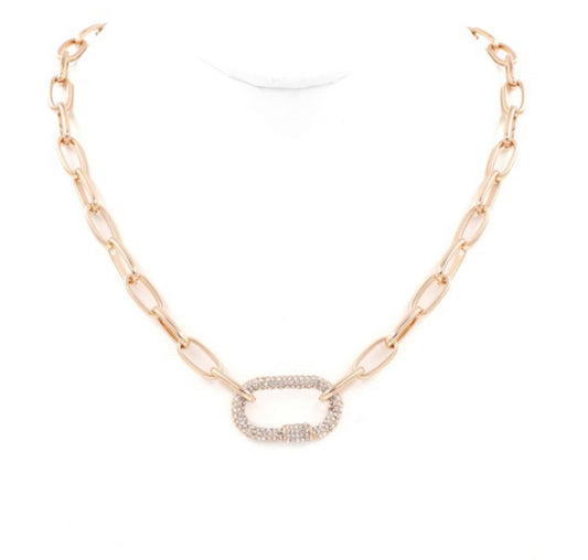 rhinestone chain necklace