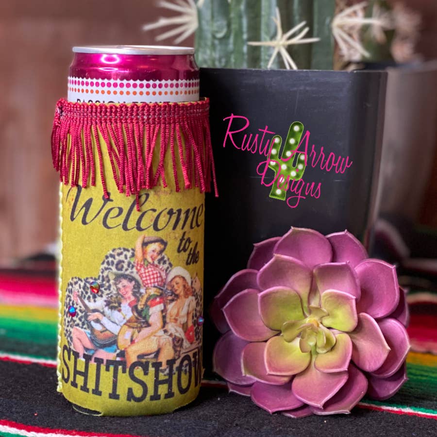 Slim Can Fringe Koozie