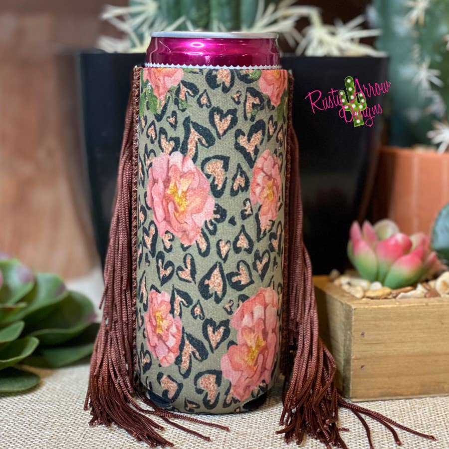 Slim Can Fringe Koozie