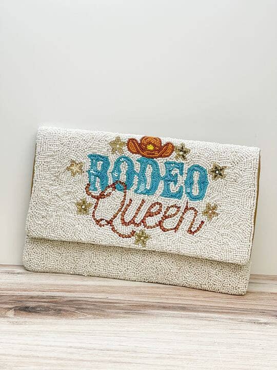 Rodeo queen seed bead clutch