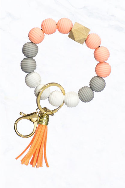 Silicone bead key chain