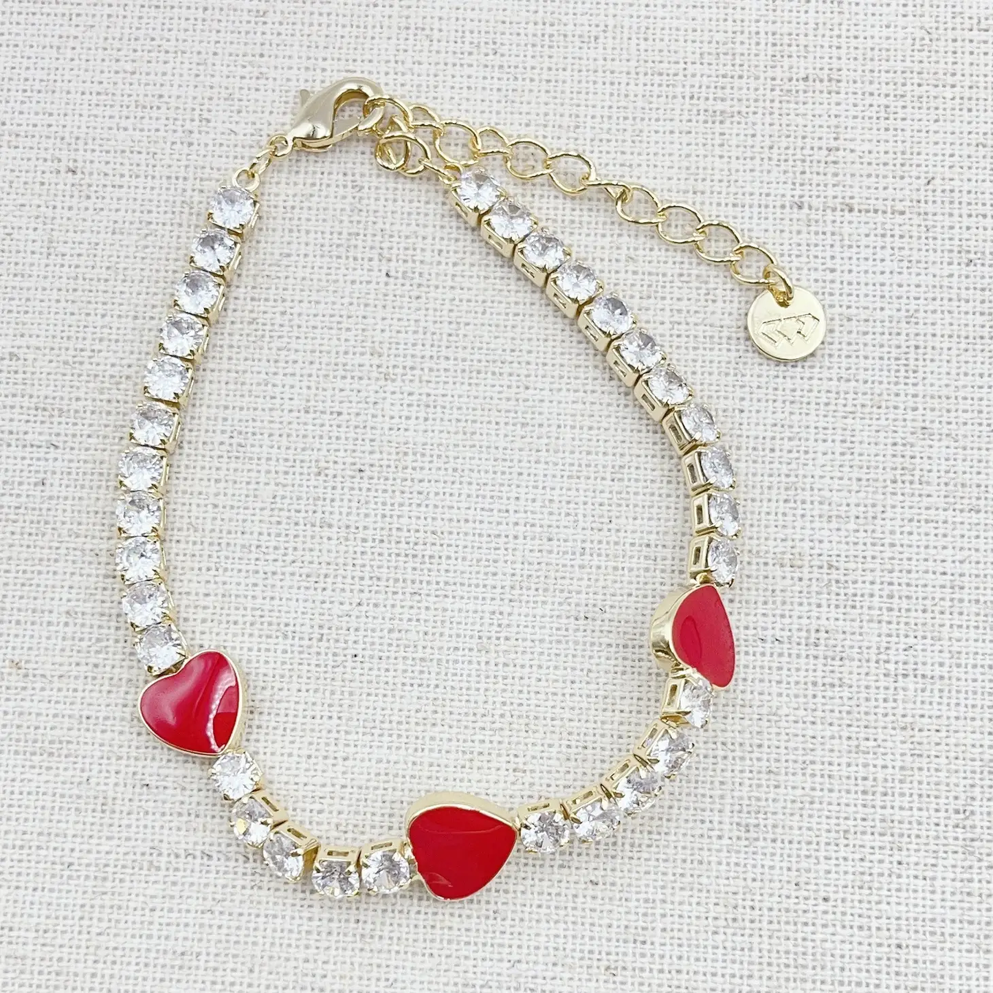 Heart crystal bracelet