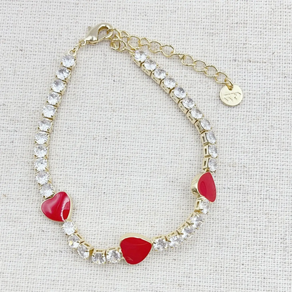 Heart crystal bracelet
