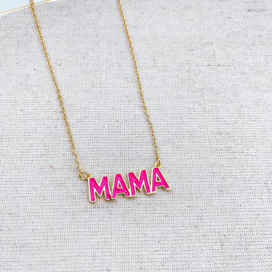 Hot pink mama necklace