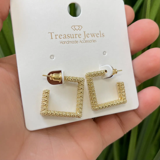 Square gold hoops